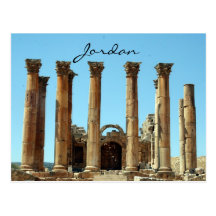 jerash columns jordan post card