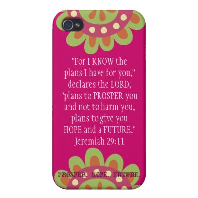 Jeremiah 2911 Scripture iPhone Prosper Hope Future iPhone 4/4S Cover