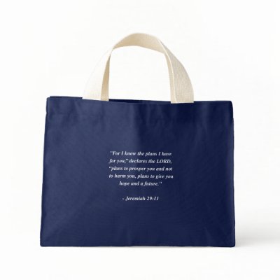 JEREMIAH 29:11 Bible Verse Tote Bags by Christianity