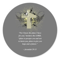 JEREMIAH 29:11 Bible Verse Round Stickers