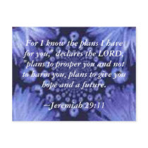 Jeremiah 29:11 Blue Daisy Post Card postcards by cwmcoach Jeremiah 29:11 Blue Daisy Post Card postcards