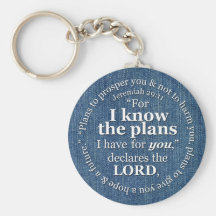 Jeremiah 29:11 I Know the Plans Bible Verse Denim Key Chains