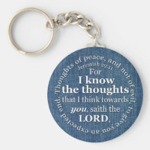 Jeremiah 29:11 KJV Denim Bible Verse Quote Key Chains