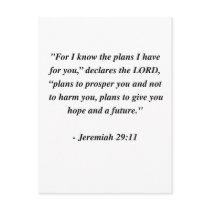 JEREMIAH 29:11 POSTCARD