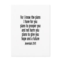Jeremiah 29:11 postcard