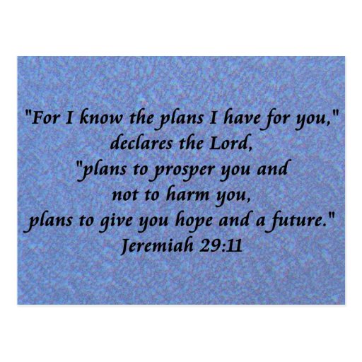 Jeremiah 29 11 Postcard Zazzle