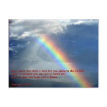 Jeremiah 29:11 Rainbow Post Card