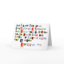 Jeremiah 29:11 Ransom Note Greeting Cards