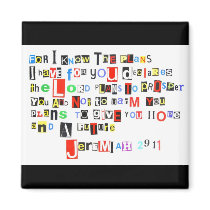 Jeremiah 29:11 Ransom Note Refrigerator Magnets