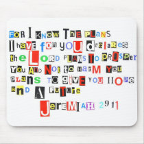 Jeremiah 29:11 Ransom Note Mousepads