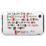 Jeremiah 29:11 Ransom Note Style iPhone 3 Tough Cases