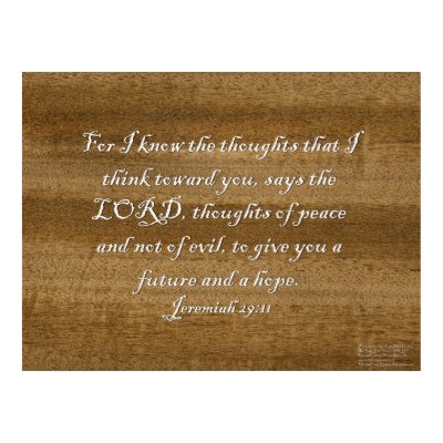 Jeremiah 29:11 - Wood Panel Poster by poet480