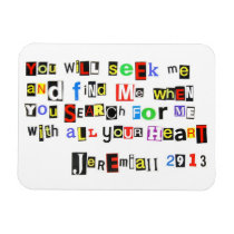 Jeremiah 29:13 Ransom Note Style Magnets
