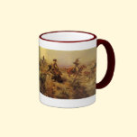 Jerked Down by CM Russell, Vintage Cowboys mugs