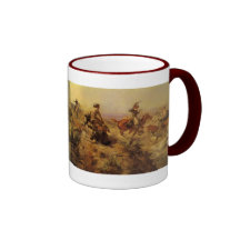 Jerked Down by CM Russell, Vintage Cowboys Mugs