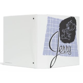 Jerry Black and Blue Script 3 Ring Binder
