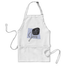 Jerry Black and Blue Script Aprons