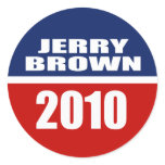 JERRY BROWN FOR GOVERNOR ROUND STICKER