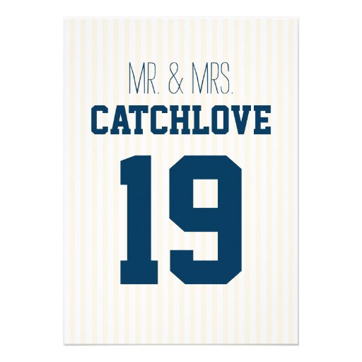 Jersey Baseball Themed Wedding Invitations