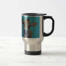 Jersey Cow licking her nose Coffee Mug