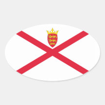 Jersey Flag Oval Sticker