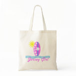 Jersey Girl baby Bodysuit Pink Surfboard W/Sun Bag