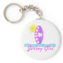 Jersey Girl baby Bodysuit Pink Surfboard W/Sun Key Chains
