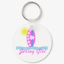 Jersey Girl baby Bodysuit Pink Surfboard W/Sun keychains
