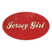 Jersey Girl Oval Sticker