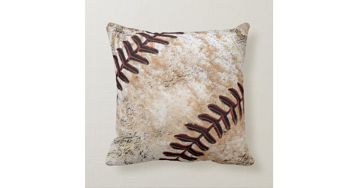 Jersey Number and Name on Vintage Baseball Pillow Zazzle