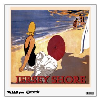 Jersey Shore Beach Family Bathing Wall Graphics