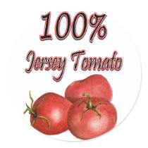 Jersey Tomatoes 100% Round Sticker