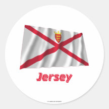 Jersey Waving Flag with Name Round Sticker
