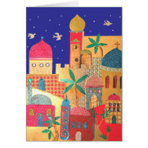 Jerusalem City Colorful Art Cards