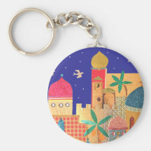Jerusalem City Colorful Art Keychains