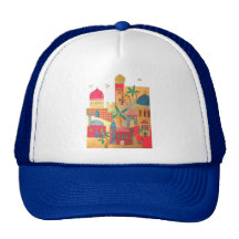 Jerusalem City Colorful Art Mesh Hat