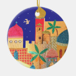 Jerusalem City Colorful Art Christmas Tree Ornaments
