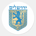 Jerusalem coat of arms - Oficial Shield Round Stickers