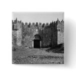 Jerusalem Damascus Gate Vintage 1870 Photo Pinback Buttons