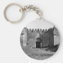 Jerusalem Damascus Gate Vintage 1870 Photo Key Chain