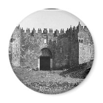 Jerusalem Damascus Gate Vintage 1870 Photo Fridge Magnet