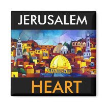 JERUSALEM HEART FRIDGE MAGNET