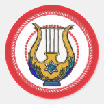 Jesse Tree David's Harp Round Stickers
