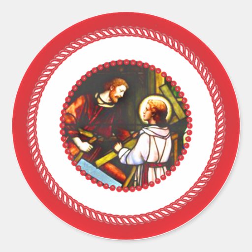 Jesse Tree St. Joseph and Christ Round Sticker