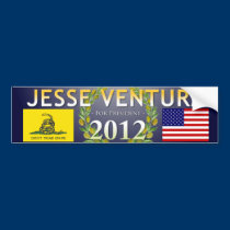 Jesse Ventura for President 2012 - Navy, Olive bumper stickers