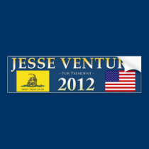 Jesse Ventura for President - Bumper Sticker, Navy bumper stickers