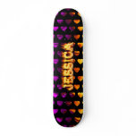 Jessica skateboard fire and flames design
