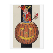 Jester and Pumpkin Halloween postcards