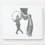 Jester behind a curtain mousepad