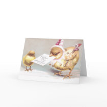 Jester Chick with Marotte Vintage Easter Cards